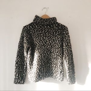 Boucle Black & White Cozy Tneck sweater